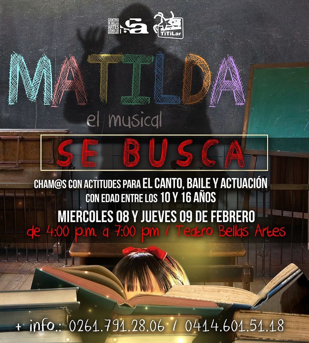 En minutos comienza el casting para elegir al elenco de #MatildaElMusica de <a href="/titilarteatro/">Grupo TiTiLar</a>