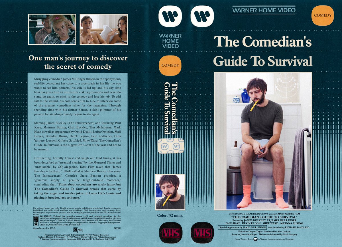 jamesmullinger's tweet photo. This is the coolest thing ever. #VHS cover for @comediansguide. @luisaomielan @MikeWardca @squat_betty @markiemurphy @zedlacher #vhsart https://t.co/Jc9cIL49jF