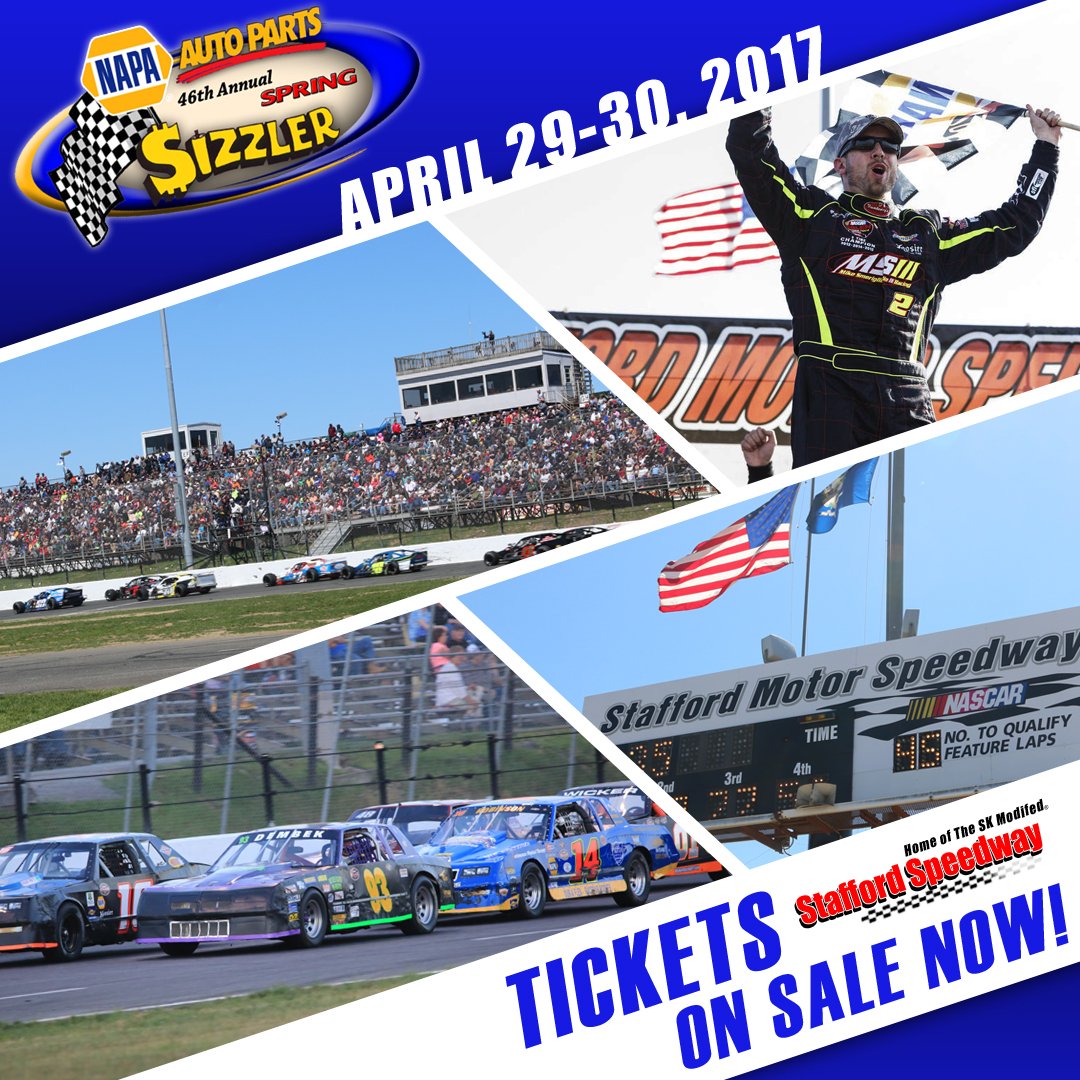 StaffordSpeedwy's tweet photo. April 29th &amp; 30th: 2017 NAPA Auto Parts Spring Sizzler #ModSquad #SizzlerOrBust https://t.co/AYMc7w7EQI