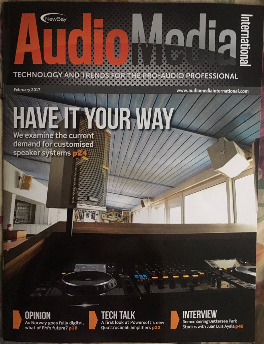 juanluisayala's tweet photo. Honoured 2 be in this months edition of @AudioMediaInt #magazine talking about the closing of #batterseaparkstudios #producer #studio #audio https://t.co/BTCT7elEhL