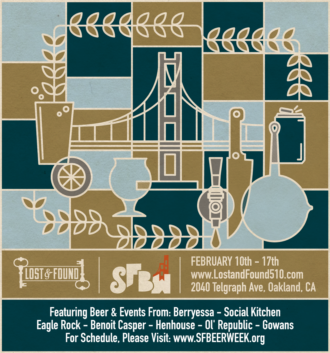 We'll be having #SFBW events with <a href="/BerryessaBrew/">Berryessa Brewing Co</a>, <a href="/socialbrewery/">SocialKitchenBrewery</a>, @eaglerockbrew, @BenoitCasper, <a href="/HenHouseBrewing/">HenHouse Brewing Co.</a>, &amp; <a href="/olrepublicbrew/">ol Republic Brewery</a>!