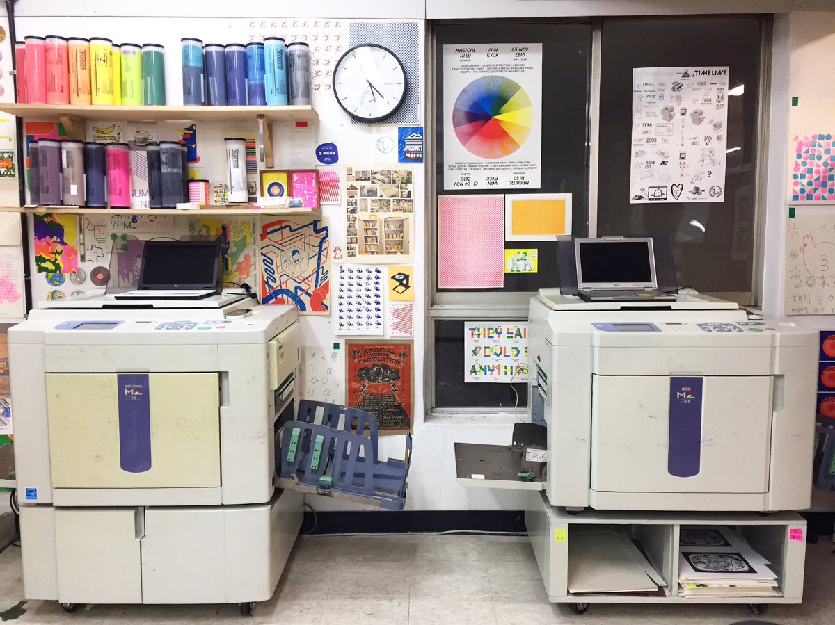 possibleworlds_'s tweet photo. Visiting @cornersinfo in #Seoul, past #PrintsandInks participants. Such a great workspace #studiovisit #risographstudio #print https://t.co/DjXkSmzJg1