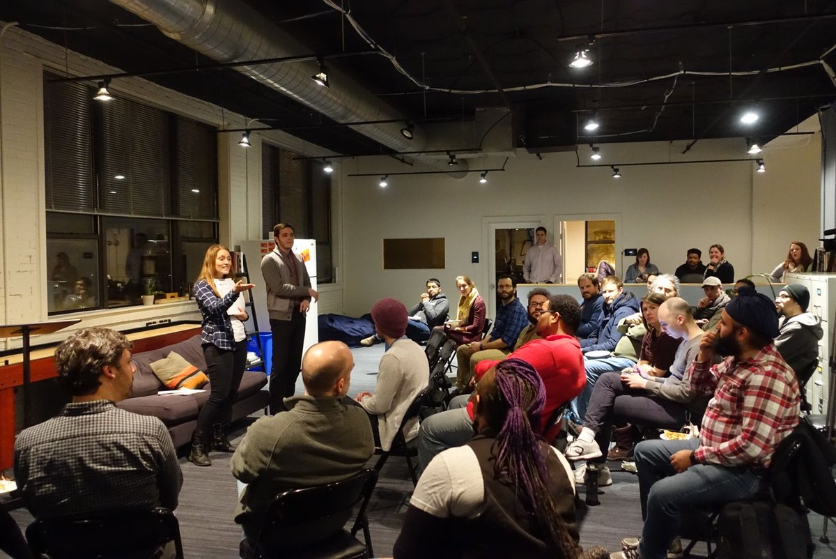 edtechchi's tweet photo. Our first speakers are from @benoblespeer, telling us about the great technology work they're doing in school—and their upcoming hackathon! https://t.co/AwMIrWr3aY