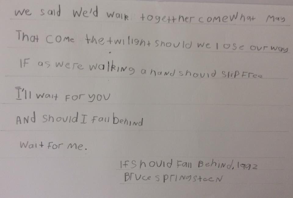 AdamMeetTheBoss's tweet photo. Today's writing #IfIShouldFallBehind @springsteen @StevieVanZandt @nilslofgren @gwtallent @roybittan @EStreetMax #HelpAdamMeetTheBoss https://t.co/nBTKtWnaJX