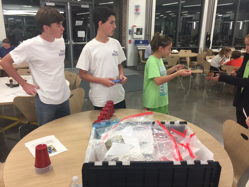 dretrusty's tweet photo. STEAM Night in Middle School. Problem solving, science, engineering,math, and teamwork. @KinkaidSchool https://t.co/g3Fvl2MIPN