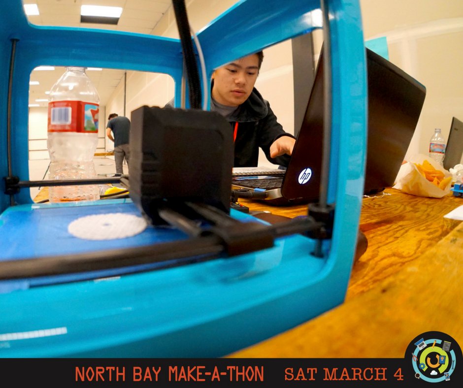 SoCoNexus's tweet photo. With projects ranging from art to 3D-printing, #NorthBayMakeAThon is the event to unleash creativity. Learn more at https://t.co/oJgrINhUIi https://t.co/j2WPaJ8qMX