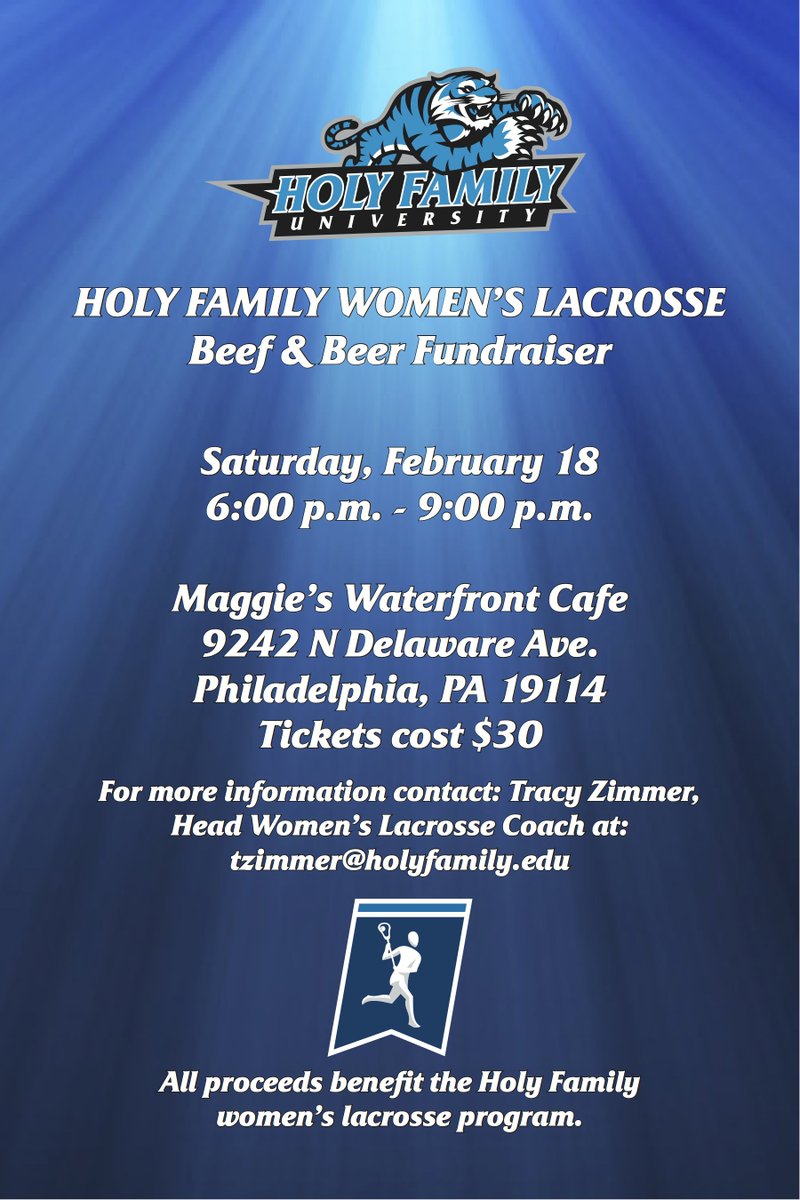 HolyFamilyWLax's tweet photo. Support our Lady Tigers early this season with our Beef &amp; Beer on Sat. Feb 18th from 6p-9p at @MaggiesWCafe - all ages are welcome! https://t.co/ryZHjOrvRI