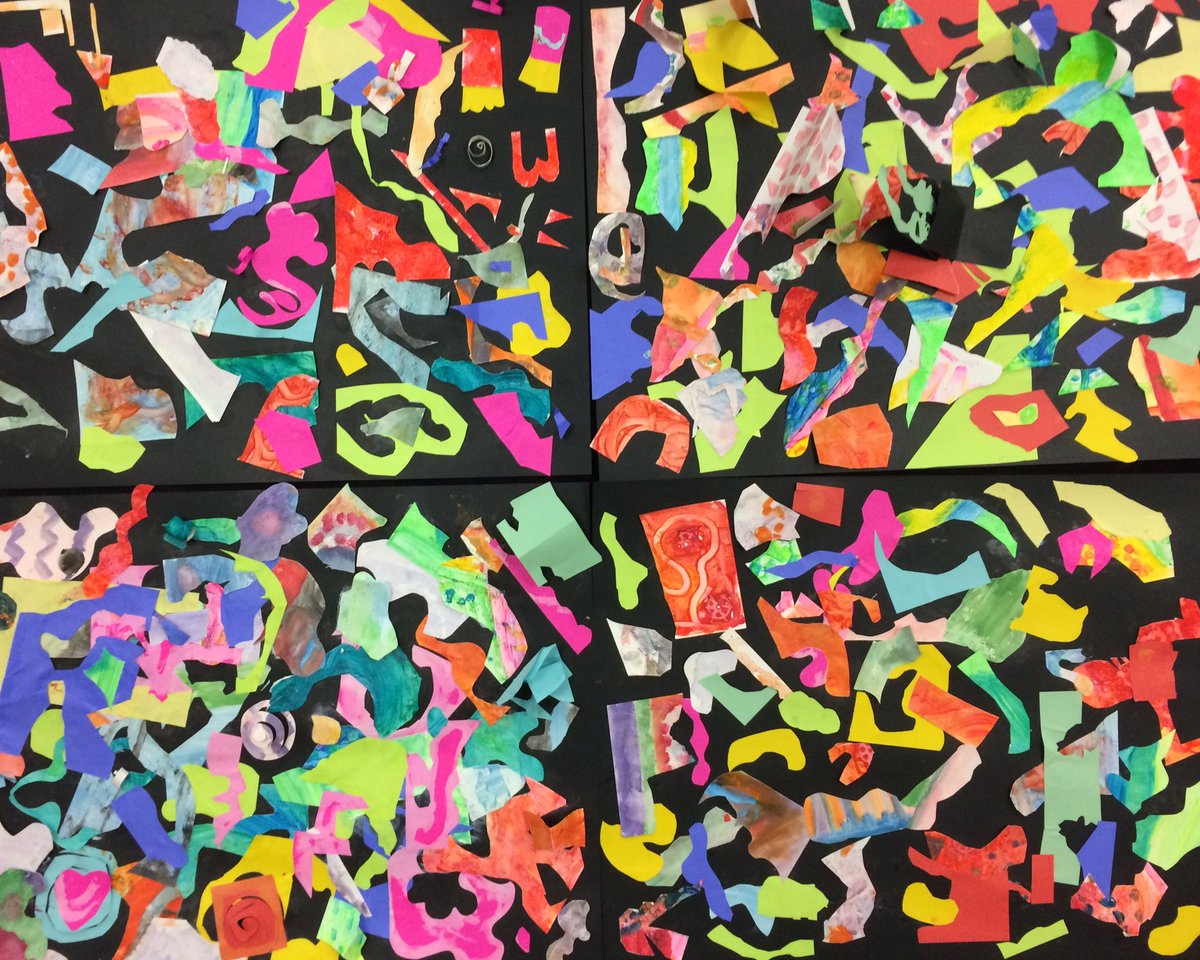 NancyBenoy's tweet photo. Paint, cut, paste, repeat! 

 @StrathconaHWDSB @MsShelley_ hamont https://t.co/8HcHy9beok