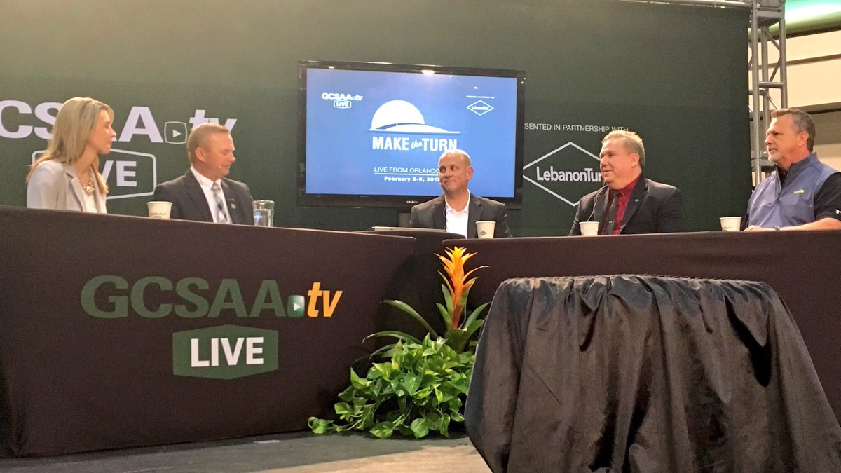 SyngentaTurf's tweet photo. .@Schwenkengolfmm joins past @GCSAA Environmental Leaders in Golf Awards winners Anthony Williams &amp; @CondosMark to talk stewardship. #GIS17 https://t.co/kyTrvl82x1