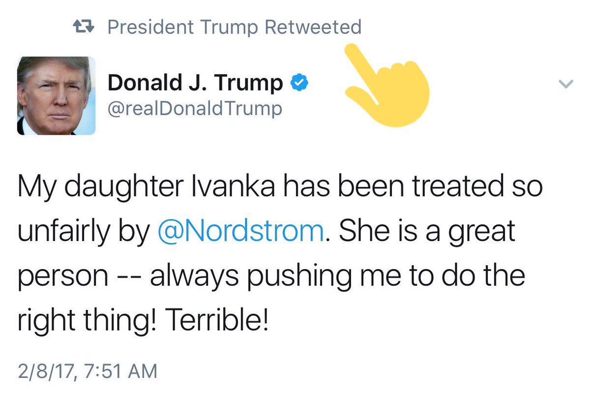 mrp's tweet photo. 1. DJT tweeting about @Trump Inc.
2. Retweeted by @POTUS account.

Blatant conflict of interest. Terrible! @realDonaldTrump @OfficeGovEthics https://t.co/og1SNLvZVk