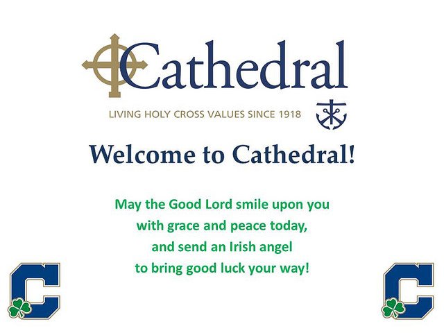 VisitCathedral's tweet photo. Welcome to @GoCathedral Class of 2021! "Becoming Irish" reception in your honor Feb 15, 6-8:30 in the Student Life Center. #GoIrish2021 🍀💚🍀 https://t.co/vpSxNZKZl3