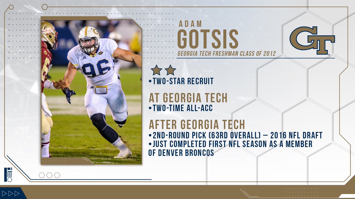 GeorgiaTechFB's tweet image. Australia ➡️ ATL ➡️ NFL
@gotsis96 journey from Down Under to Denver included a @GeorgiaTech degree and All-ACC honors #TogetherWeSwarm