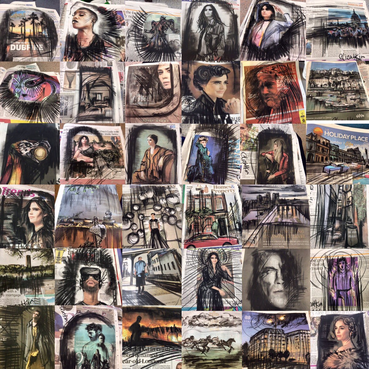 ronniecharrier's tweet photo. Wow! Check out @LizAtkin's #CompulsiveCharcoal project, which she is doing to help raise awareness for #SkinPicking disorder. https://t.co/MIdQBTvY2G