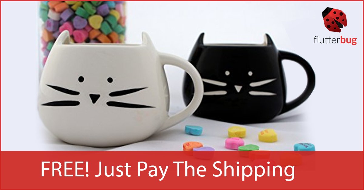 flutterbugshop's tweet image. TO CELEBRATE OUR 1st WEEK WE'RE GIVING FREEBIES! #RT 4 THE CODE TO GET THESE MUGS ABSOLUTELY FREE JUST PAY SHIPPING! goo.gl/Qczqcy