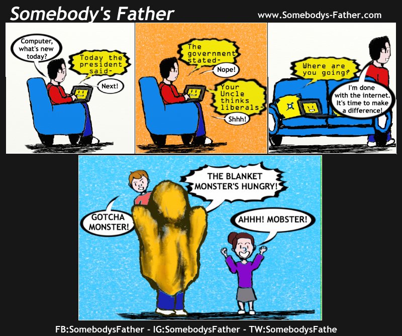 SomebodysFathe's tweet photo. How I feel about the Internet today. Double tap if you agree. #SomebodysFather #SFcomics #shhh https://t.co/w7dMcHrHuN