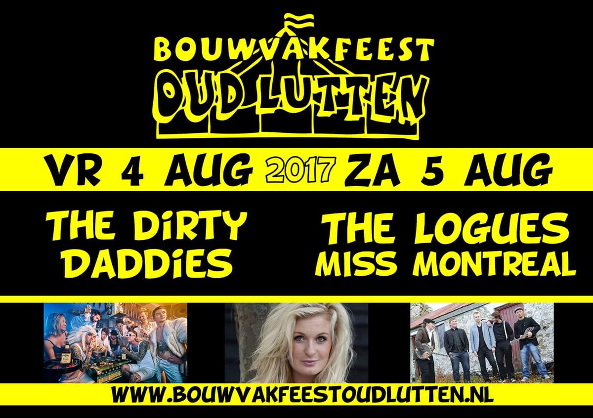Dat wordt een mooi #bouwvakfeest dit jaar. Met <a href="/TheDirtyDaddies/">THE DIRTY DADDIES</a>, @TheLogues en @MissMontreal. Dat allemaal op de geboortegrond van Sanne.