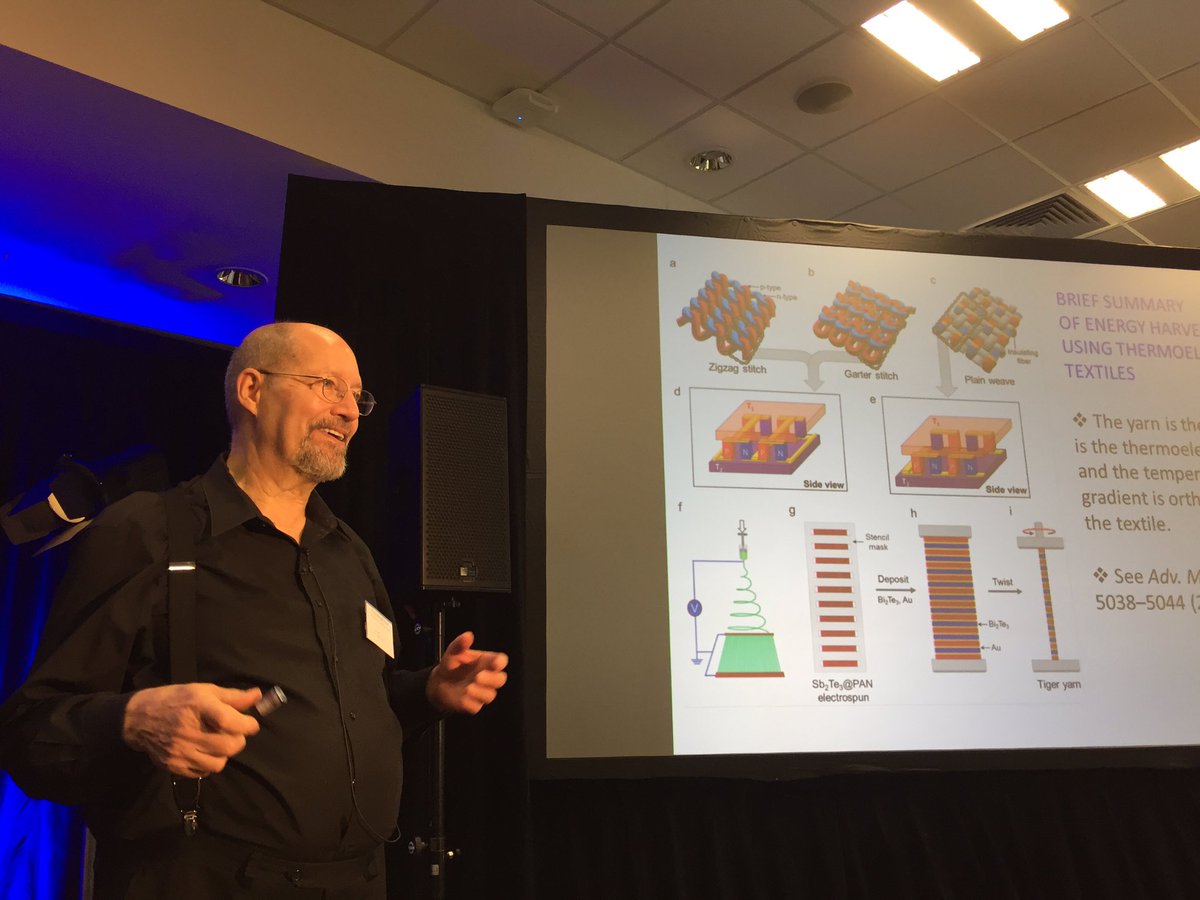 JForoughi's tweet photo. #SmartTextile a great talk by prof #Baughman at #ACES / #UoW #electoromaterialsymposium https://t.co/qV4cmbAbUG