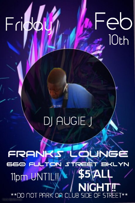VeronicaPromos's tweet photo. Friday night DJ Augie Frank's Lounge. #VeronicaPromotions
#VeronicaPromos #brooklyn #DJAugieJ #HouseMusic https://t.co/gaHQR7tbE3
