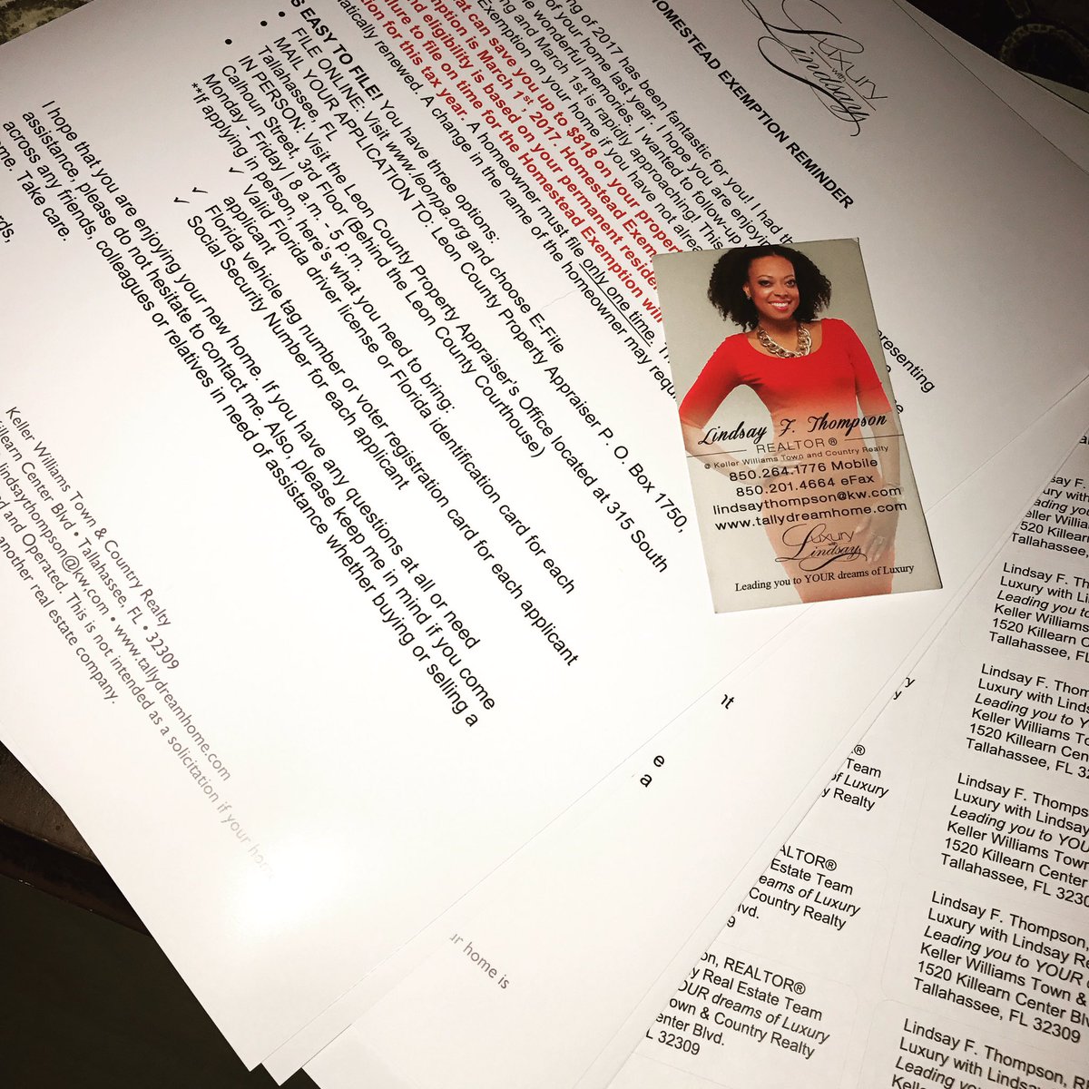 Important #HomesteadExemption reminder letters going out to last year's #LuxurywithLindsay buyers! #Homeownership #home #RealEstate