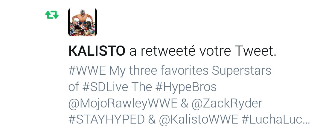 realudovic's tweet photo. #WWE #SDLive #WWELucha #LuchaLuchaLucha #KalistoEstaListo Thank you so much @KalistoWWE !!! https://t.co/M7B4DJQPa8