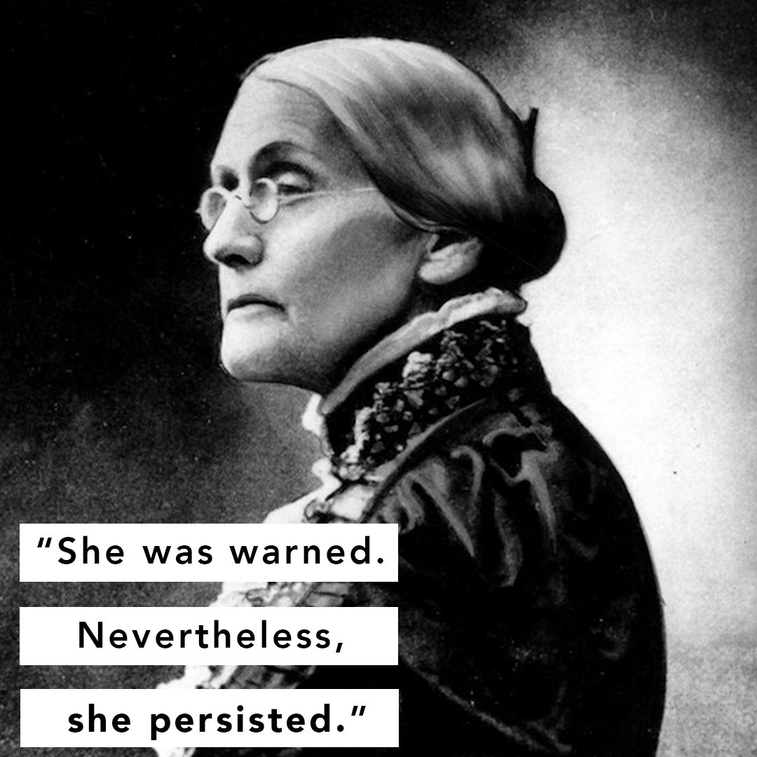 Last night <a href="/SenWarren/">Elizabeth Warren</a> added to a long, proud history of women refusing to be silenced. Susan B. Anthony was warned. #ShePersisted too.