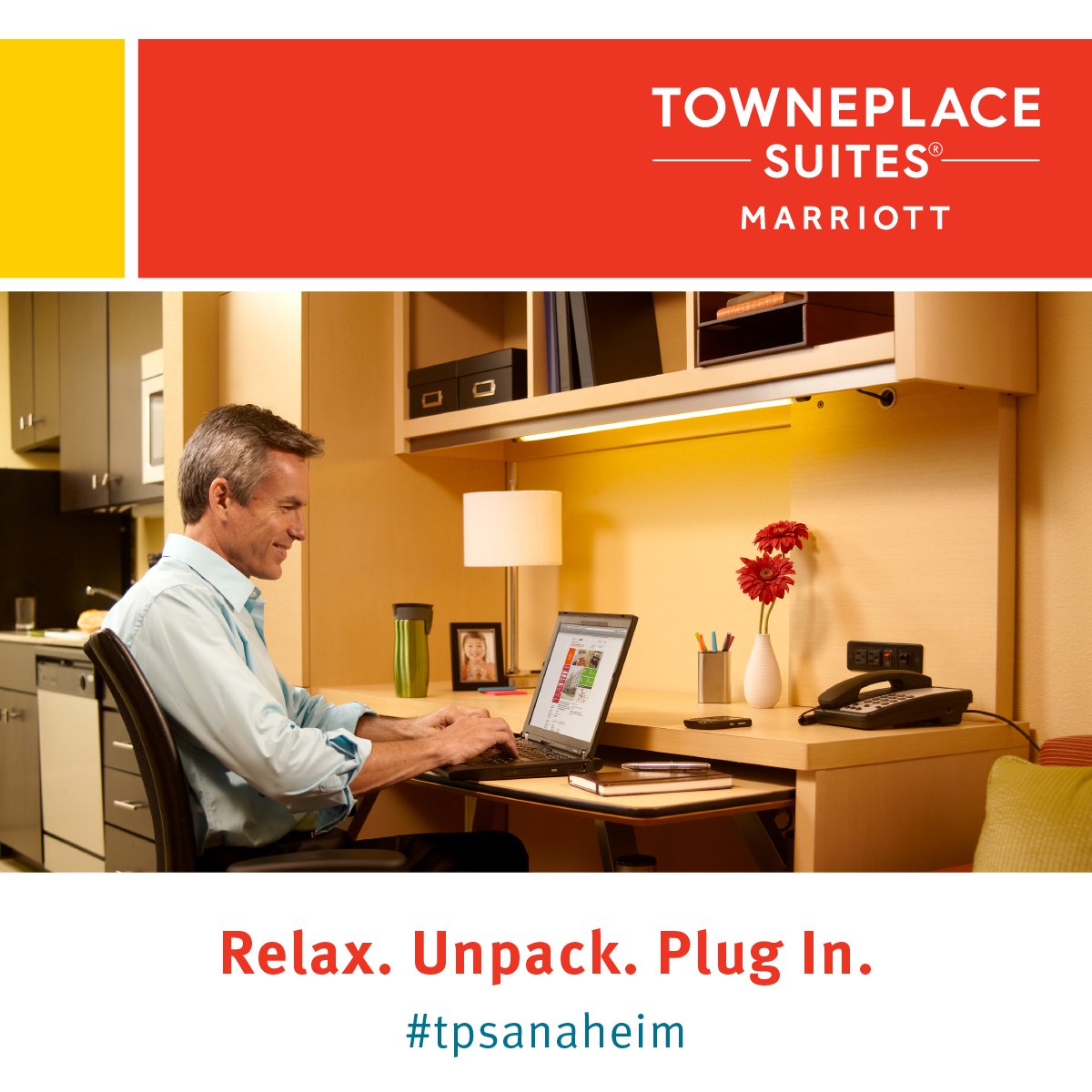 AnaheimTPS's tweet photo. HomeOffice workstation set up in every suite. https://t.co/uLEKBTjqH9 #TPSAnaheim #ExtendedStayFun #BusinessTravel #247Hotels https://t.co/28oo3nEpW2