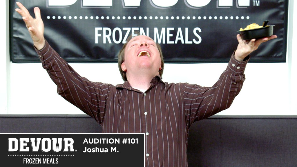 devourfoods's tweet photo. This is Josh pretending to pour a giant bowl of DEVOUR into his mouth. See fantasy feasting at https://t.co/eRW4y093Gi #DevourBowl https://t.co/k07i8OkkoM