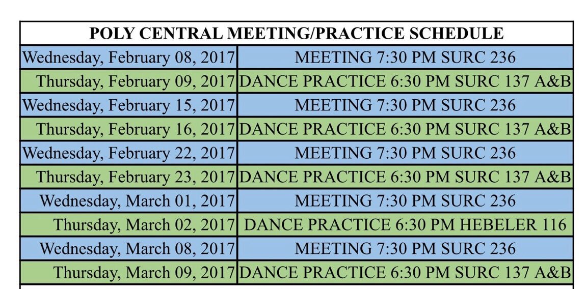 Spring quarter schedule is still in the works so here's the schedule until then.