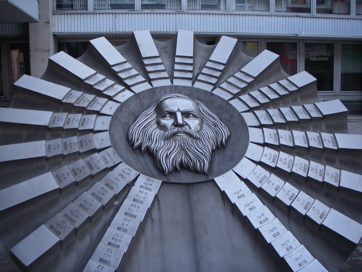 JohnRMoffitt's tweet image. This large monument to the #PeriodicTable is located in Bratislava, Slovakia ... and it honors #DmitriMendeleev
