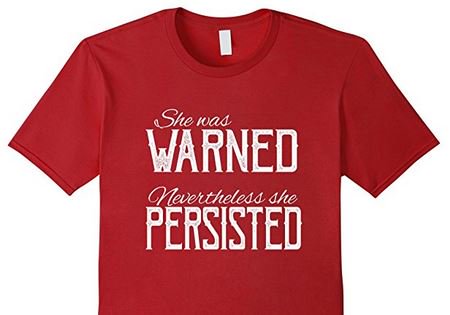 She was warned nevertheless she persisted t-shirt on #amazon $16.99 free shipping w/ prime membership #shepersisted amzn.to/2lpAJi3