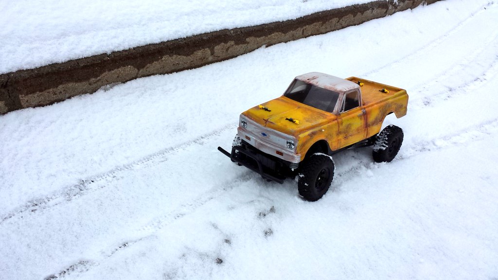rockitrctweets's tweet photo. #RockitRC ah #ShareRC @Horizon_Hobby #rc Tamiya CC01 with proline Chevy rusty 72 body https://t.co/b0QV9SbsRe