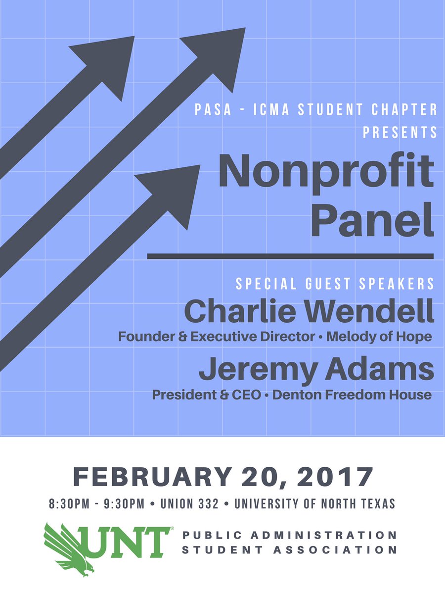 Come to the PASA Nonprofit Panel on February 20! Charlie Wendell and Jeremy Adams will be our guest speakers and it's sure to be exciting!
