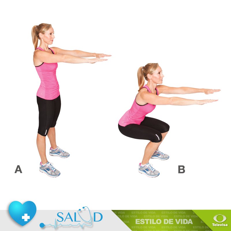 ¡Recuerda que esta es la postura correcta para hacer sentadillas!