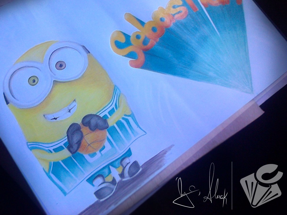 impulsoC20's tweet photo. #Creativepush #handillustration #ilustracionamanoalzada #ilustracion - cartel de minions basquebolistas con tecnica de creyon https://t.co/dEL8LLKqu0