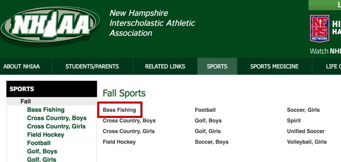 bleland's tweet photo. Just discovered the @NHIAA_LOA has Bass Fishing as a high school fall sport. I love this! Competition goes beyond a field. #skillisskill https://t.co/IZMmkIva9a