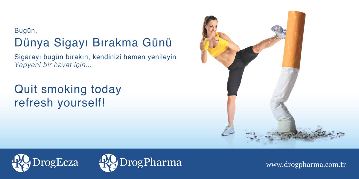 Drogpharma's tweet photo. Bugün, Dünya Sigayı Bırakma Günü Sigarayı bugün bırakın, kendinizi hemen yenileyin, Yepyeni bir hayat için.#quit #smoking #9feb2017 #bugün https://t.co/qJPGYBqIsU