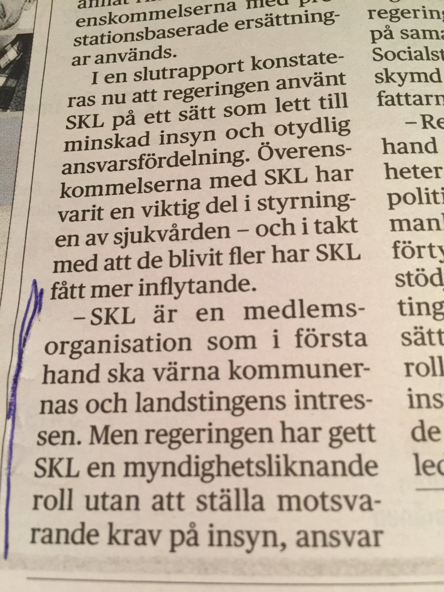 livbeckstrom's tweet photo. Relevant kritik via @Riksrevisionen Regeringen har gett arbetsgivarförbundet @S_K_L för mkt makt, utan krav på insyn. @dagenssamhalle #svpol https://t.co/6ZO2kReDzw