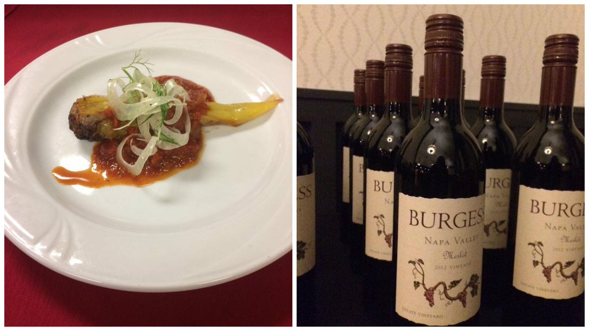 AuroraInnOhio's tweet image. Second Course: Mediterranean Lamb stuffed Hungarian pepper w/Feta, shaved fennel &amp;amp; roasted tomatoes paired w/Burgess Merlot #aurorainnohio