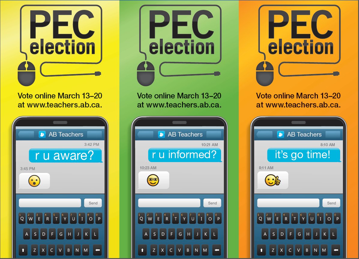 albertateachers's tweet image. Teachers - Look for 2017 PEC Election banners at convention and you'll find your candidates. #NCTCA2017 #YourVoteYourProfession