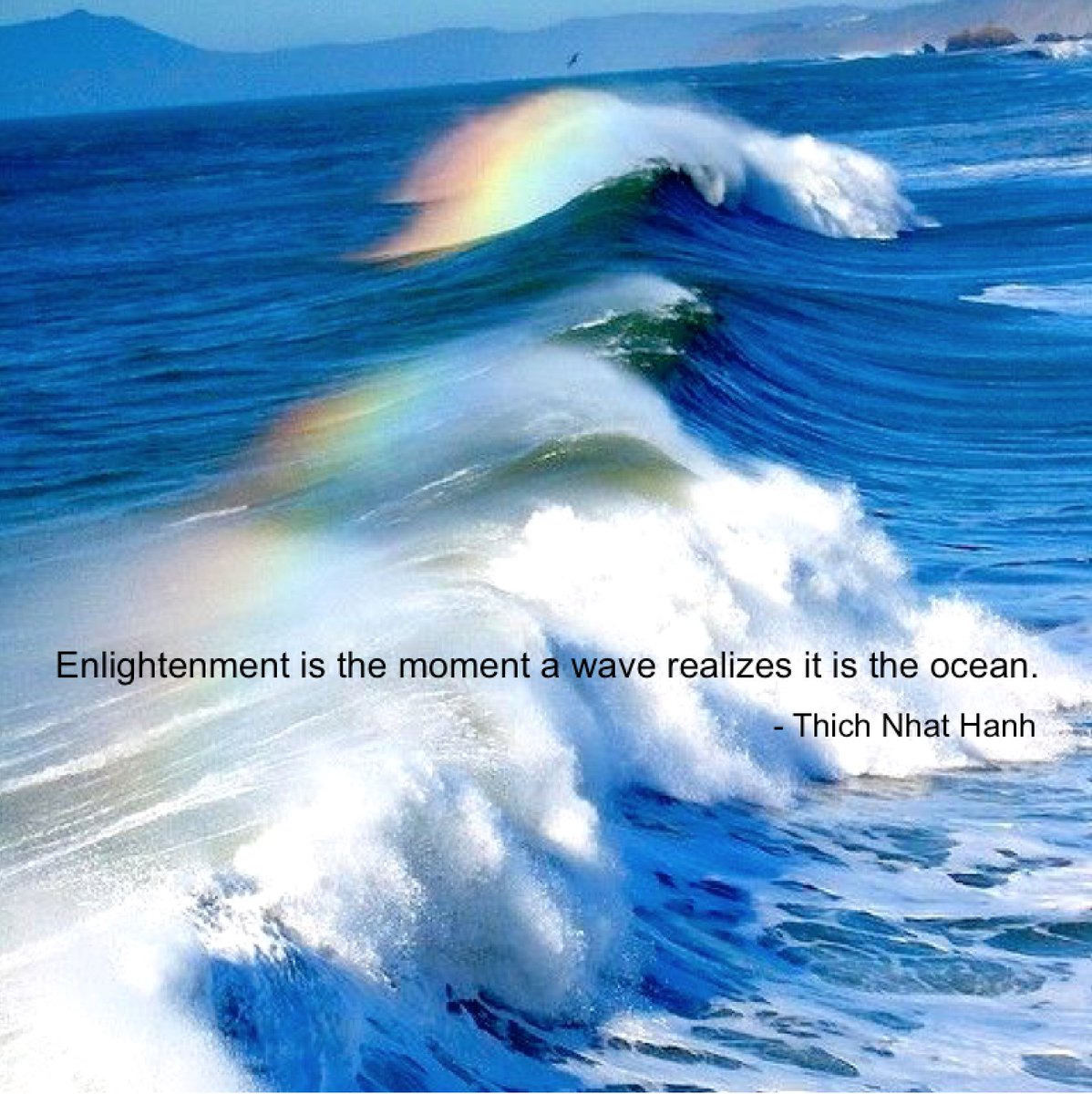 "Enlightenment is the moment a wave realizes it is the ocean" - <a href="/thichnhathanh/">Thich Nhat Hanh</a>