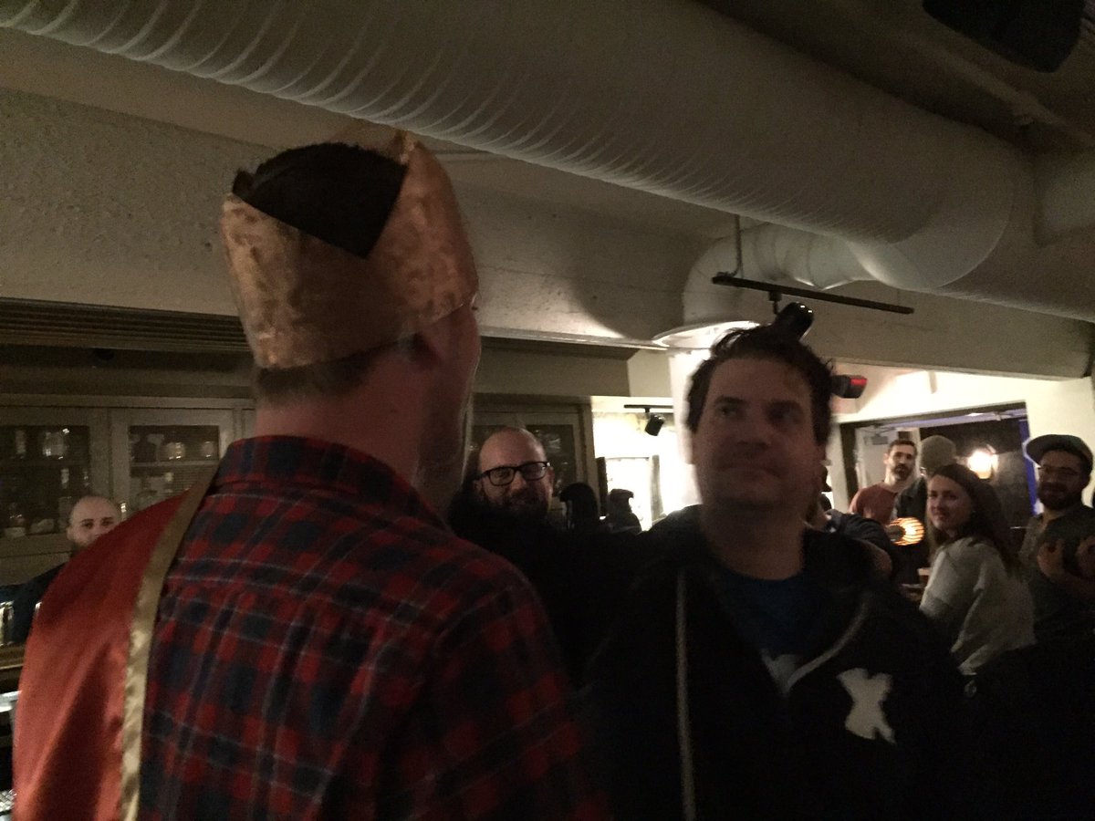 yycbrandon's tweet photo. @X929 Brew pageant at @lastbestbrew...@TylerOnAir being crowned by @Lyncher99....for the record I voted premium!! #yycbeer https://t.co/GkX4rzv0Wk