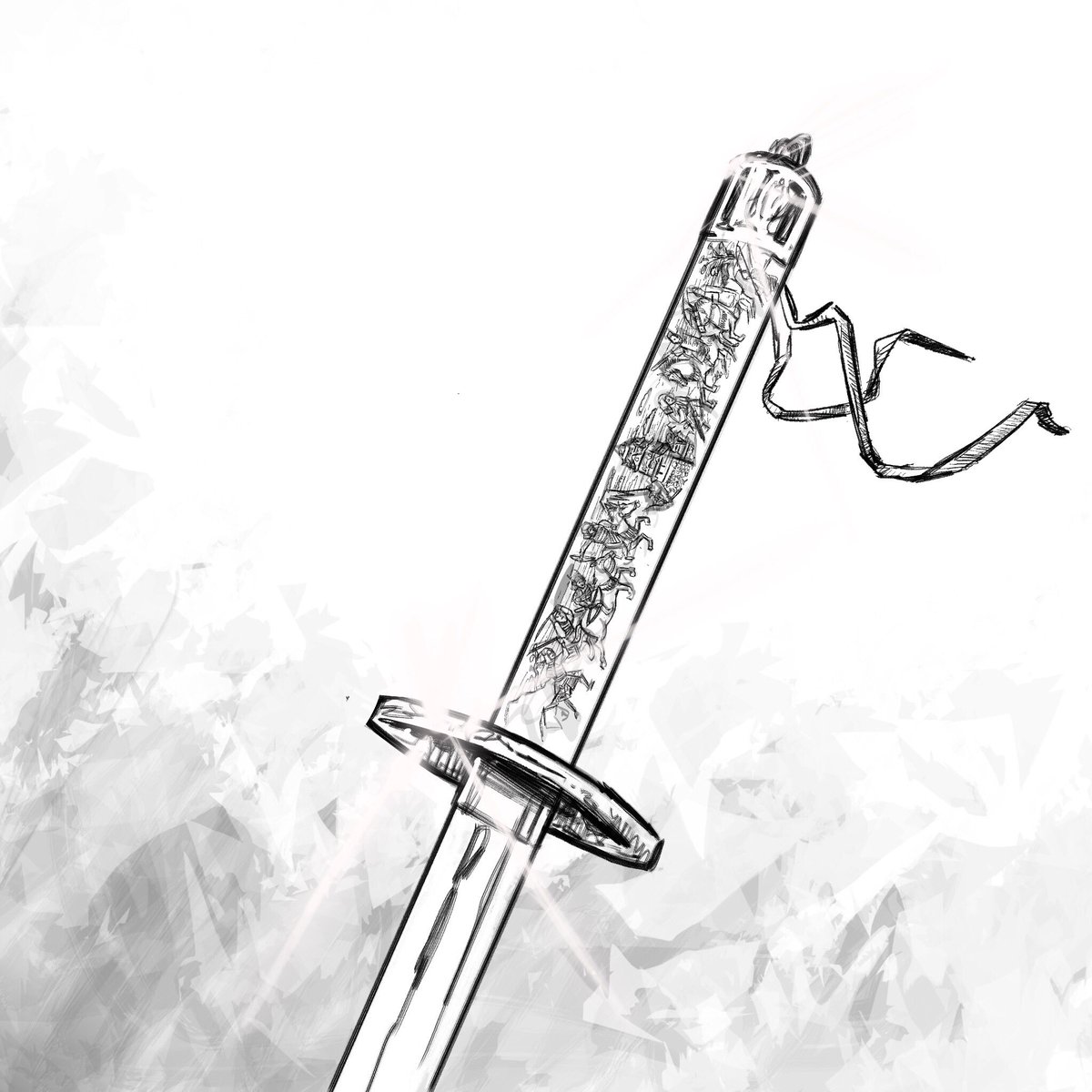 Daniel Picciotto on Twitter: "Zoom in on the handle/hilt for some added detail 🕵 #sword #Japan #samurai #katana #ninja #drawing #sketch #digitalart https://t.co/ModKni78SV" / Twitter