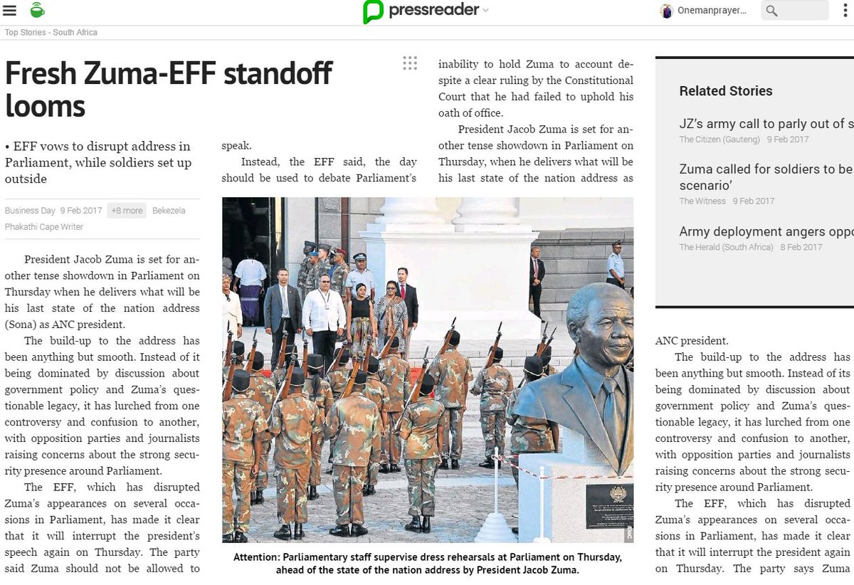 billysigudla1's tweet photo. @billysigudla : #SANDF #SONA2017 #businessday #February09th2017 #Part1 of 2 https://t.co/XuI8inW5Eg