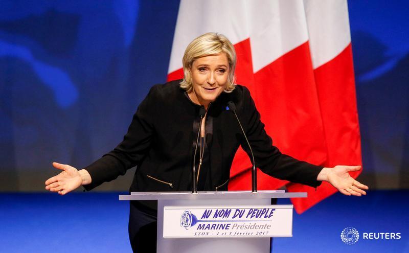ReutersLatam's tweet photo. Sondeos muestran que líder de extrema derecha #LePen ganaría primera ronda elección #Francia, perdería balotaje https://t.co/7aCPZLQfsl https://t.co/BYpPGDKMlg