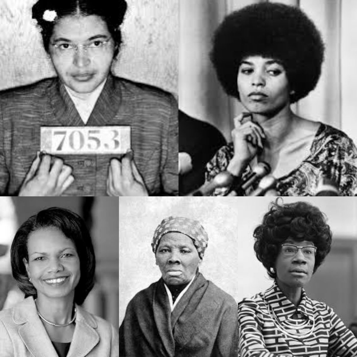 Kevintate61's tweet image. Rosa Parks • Angela Davis • Condoleezza Rice • Harriet Tubman • Shirley Chisholm - In honor of #Blackhistory #sheresisted #BlackGirlMagic