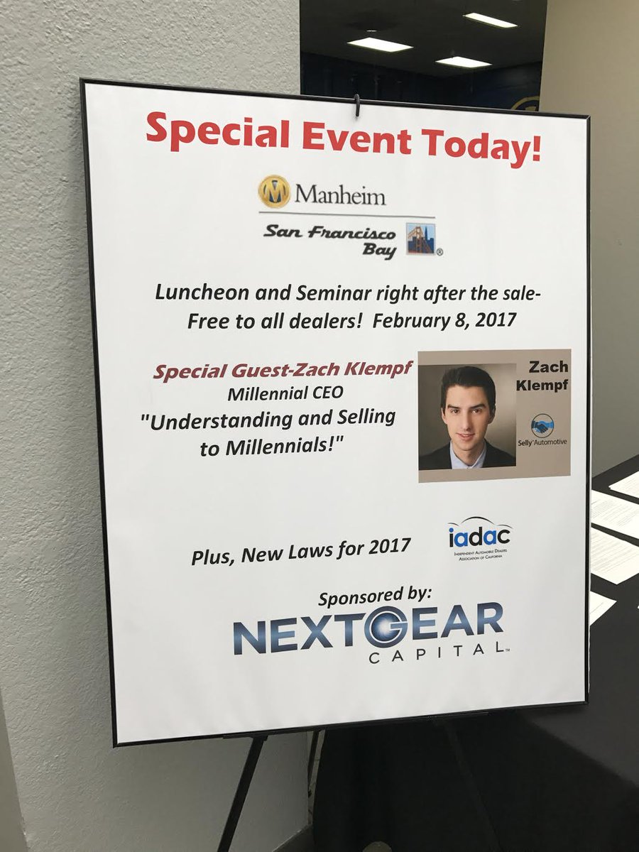 sellyautomotive's tweet photo. For those of you who missed @ZachKlempf session at #IADAC @Manheim_US SF Bay https://t.co/P6LxbhZ2DU #AutoCRM https://t.co/aH6JIu1aV7