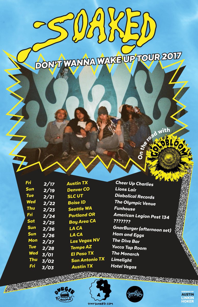 therealsoaked's tweet photo. WEST COAST TOUR COMING SOON!! Tune in to FB for details.

https://t.co/Uckpe0ngOJ

@BURGERRECORDS  @YippeeKiYayRecs https://t.co/5tzoCPvf5c