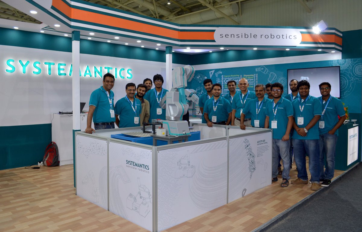 systemantics_in's tweet image. The TEAM celebrating the launch of our very own ASYSTR 600 @IMTEX2017 #Robotics #IndustrialAutomation #Systemantics