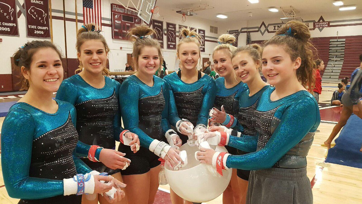 GFallsGymnasts's tweet photo. BOTH JV &amp; VARISITY took first place against Port Washington Tonight! https://t.co/ThRp4Cp1R3