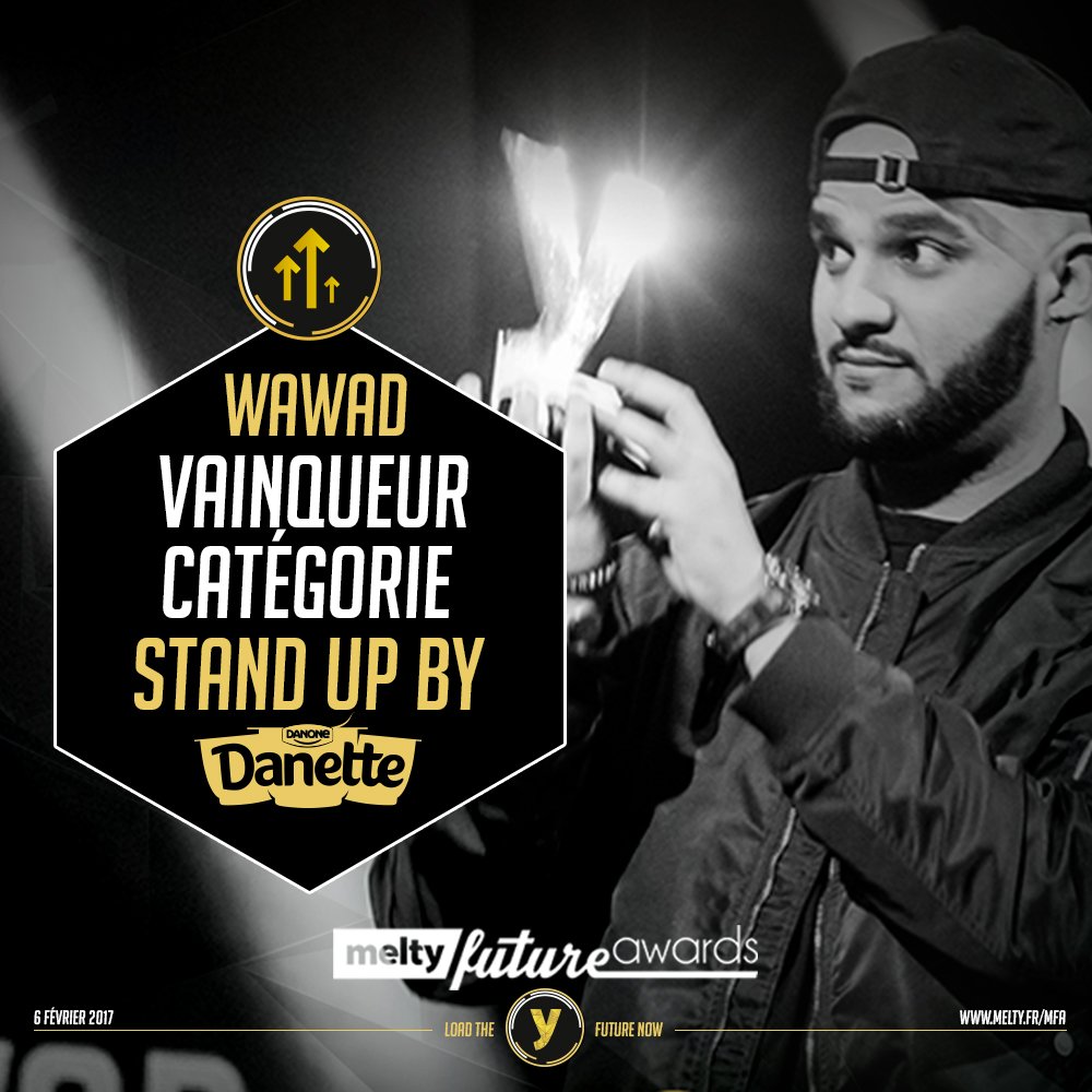Le public des #MFA s'est levé pour Wawad, vainqueur du prix Stand Up by @DanetteFR #OnSeLèveTousPourDanette melty.fr/melty-future-a…